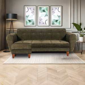 Milan 4 Seater Sofa Set with Ottoman- ( Premium Molfino Fabric- Green )