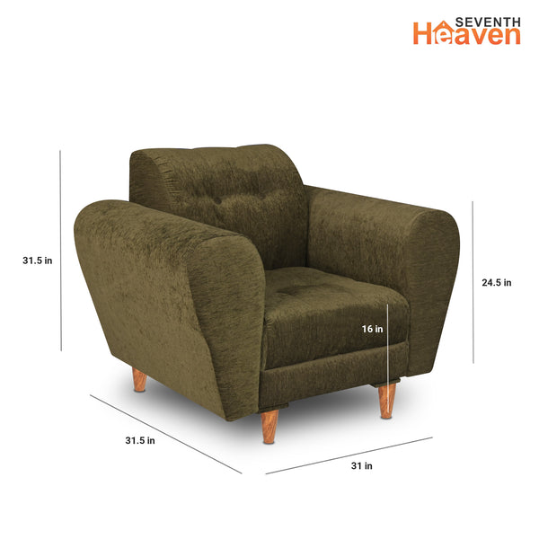 Milan (3+1+1) Seater Sofa - ( Premium Molfino Fabric- Green )