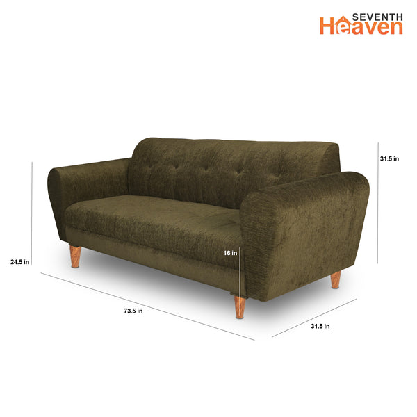 Milan (3+1+1) Seater Sofa - ( Premium Molfino Fabric- Green )