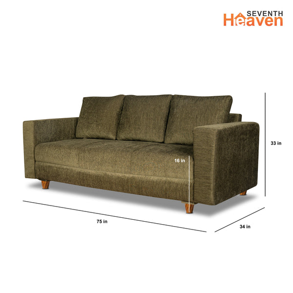 Rio 5 Seater Sofa- (3+1+1) ( Premium Molfino Fabric- Green )