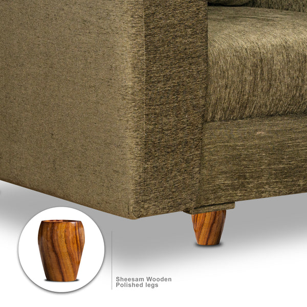 Rio 5 Seater Sofa- (3+1+1) ( Premium Molfino Fabric- Green )
