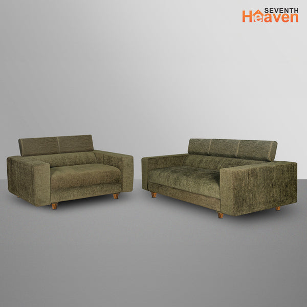 Berlin (3+2) Seater Sofa- ( Premium Molfino Fabric- Green )
