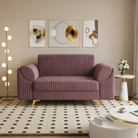 venice 2 seater sofa with plush suede fabric finish color brown
