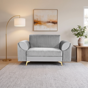 Venice 2 Seater Sofa - ( Plush Suede Fabric - Grey )