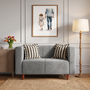 Sydney 2 Seater Sofa- ( Plush Suede Fabric- Grey )