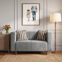 sydney 2 seater sofa plush suede fabric finish color grey