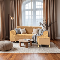 venice 4 seater sofa with plush suede fabric finish color beige