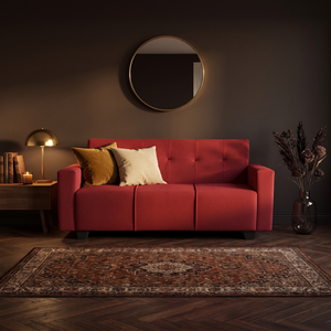 London 3 Seater Sofa- ( Plush Suede Fabric- Maroon )