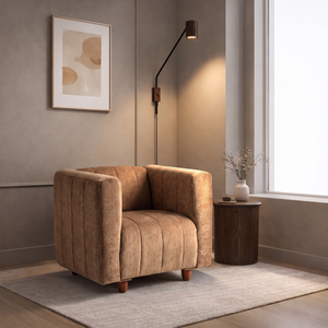 Tokyo 1 Seater Sofa - ( Premium Molfino Fabric- Beige )