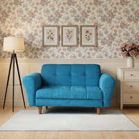 2 seater milan sofa chenille molfino fabric finish color sky blue