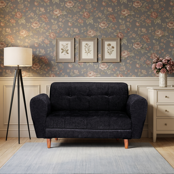 Milan 2 Seater Sofa- Premium Molfino Fabric- Black