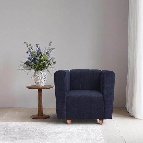 Tokyo 1 Seater Sofa- ( Premium Molfino Fabric- Black )