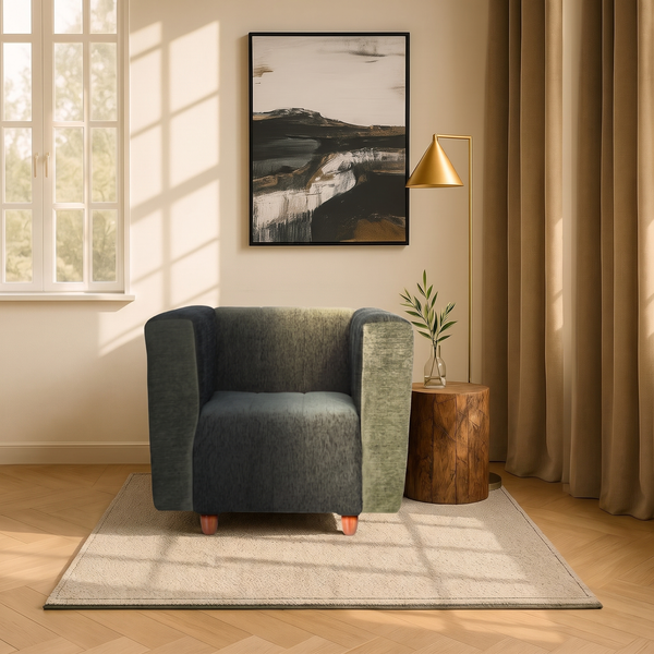 Tokyo 1 Seater Sofa- ( Premium Molfino Fabric- Green )