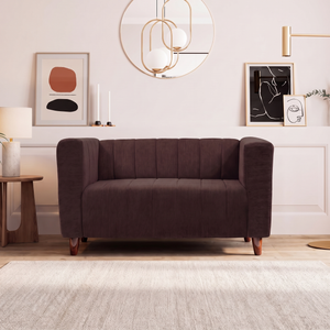 Tokyo 2 Seater Sofa- ( Premium Molfino Fabric- Brown )