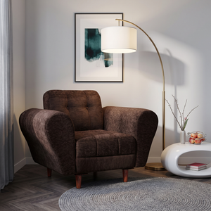 Milan 1 Seater Sofa - ( Premium Molfino Fabric- Brown )