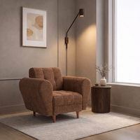 1 seater milan sofa chenille molfino fabric finish color beige