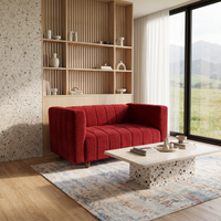 tokyo 2 seater sofa molfino fabric finish color maroon