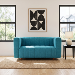Tokyo 2 Seater Sofa- ( Premium Molfino Fabric- Sky Blue )