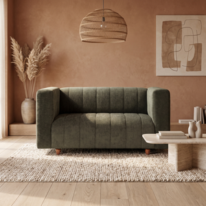 Tokyo 2 Seater Sofa- ( Premium Molfino Fabric- Green )