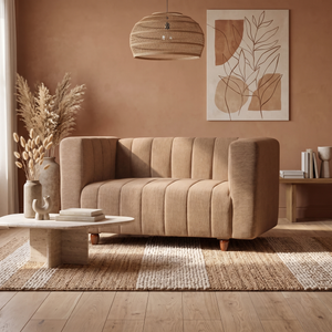 Tokyo 2 Seater Sofa- ( Premium Molfino Fabric- Beige )