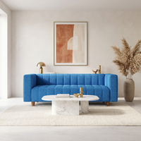 seventh heaven tokyo 3 seater sofa extra spacious chenille molfino fabric 3 year warranty fabric 3 seater sofa finish color skyblue diydo it yourself
