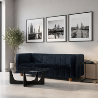 seventh heaven tokyo 3 seater sofa extra spacious chenille molfino fabric 3 year warranty fabric 3 seater sofa black finish color diydo it yourself