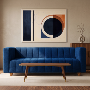 Tokyo 3 Seater Sofa - ( Premium Molfino Fabric- Blue )