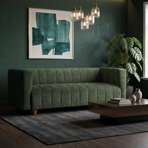 Tokyo 3 Seater Sofa - ( Premium Molfino Fabric- Green )