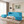 Tokyo 5 Seater Sofa Set with 2 Ottomans- ( Premium Molfino Fabric- Sky Blue )