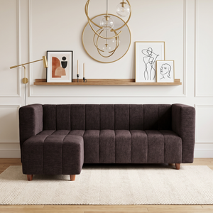 Tokyo 4 Seater Sofa Set with Ottoman- ( Premium Molfino Fabric- Brown )