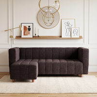 tokyo 4 seater sofa set with ottoman premium molfino fabric finish color brown