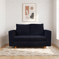 rio 2 seater sofa chenille molfino fabric finish color black