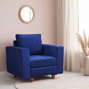 Rio 1 Seater Sofa- ( Premium Molfino Fabric- Blue )