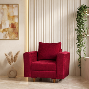 Rio 1 Seater Sofa- ( Premium Molfino Fabric- Maroon )
