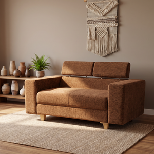 Berlin 2 Seater Sofa- ( Premium Molfino Fabric- Beige )