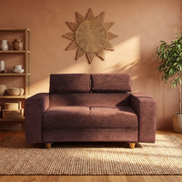 berlin 2 seater sofa chenille molfino fabric finish color brown