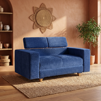 berlin 2 seater sofa chenille molfino fabric finish color blue