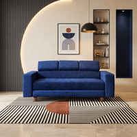 berlin 3 seater sofa chenille molfino fabric finish color blue