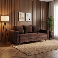 3 seater rio sofa chenille molfino fabric finish color brown