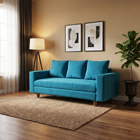 3 seater rio sofa chenille molfino fabric finish color sky blue