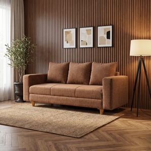Rio 3 Seater Sofa-  ( Premium Molfino Fabric- Beige )