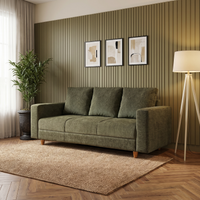 3 seater rio sofa chenille molfino fabric finish color green