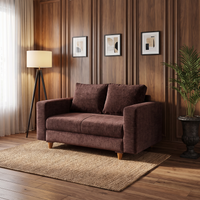 rio 2 seater sofa chenille molfino fabric finish color brown