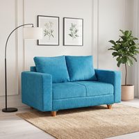 rio 2 seater sofa chenille molfino fabric finish color sky blue