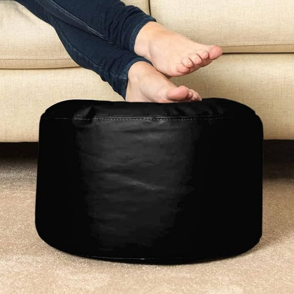 Seventh Heaven 4XL Filled Bean Bag with Cushion & Footrest ( Premium Leatherite - Black )