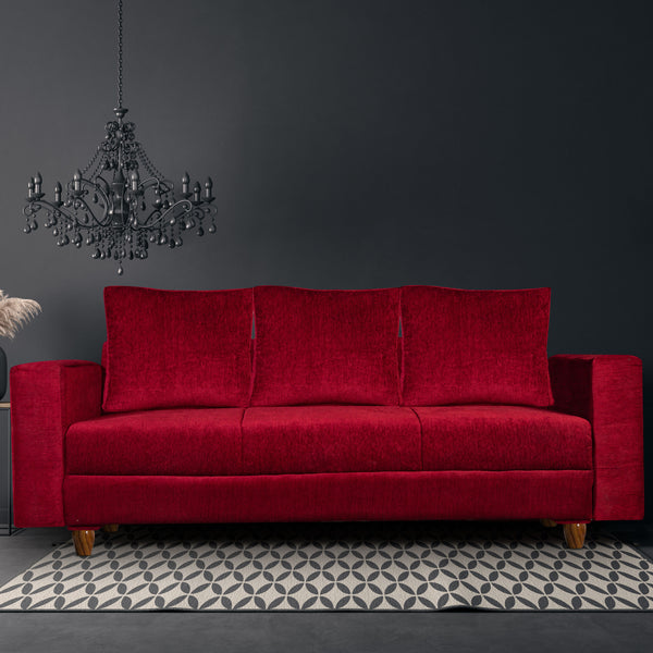 Rio 3 Seater Sofa- ( Premium Molfino Fabric- Maroon )