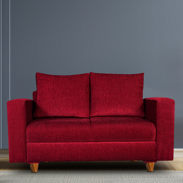Rio 2 Seater Sofa- ( Premium Molfino Fabric- Maroon )