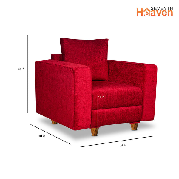 Rio 5 Seater Sofa- (3+1+1) ( Premium Molfino Fabric- Maroon )
