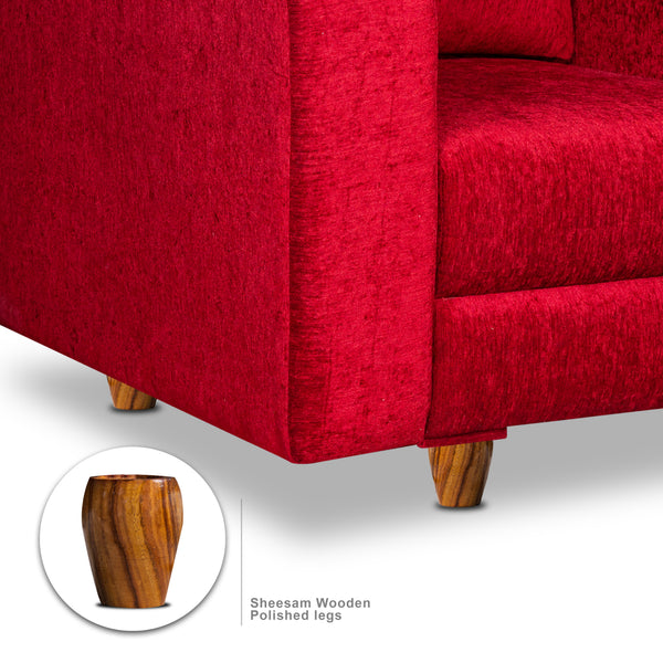 Rio 5 Seater Sofa- (3+1+1) ( Premium Molfino Fabric- Maroon )