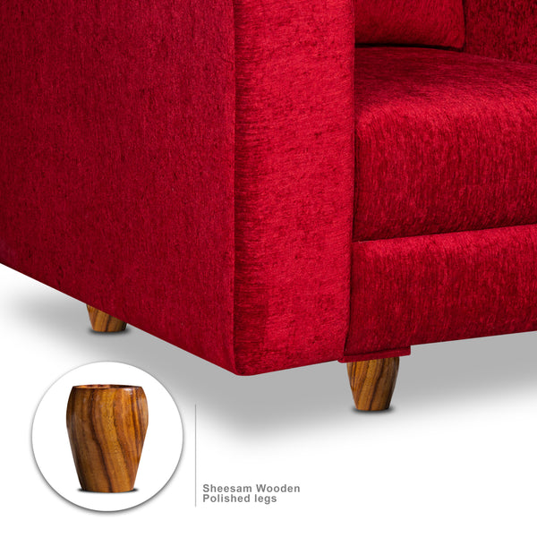 Rio 5 Seater Sofa- (3+2) ( Premium Molfino Fabric- Maroon )